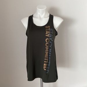 Champion Women's Scoop Neck Dark Green Tank Top Size Small